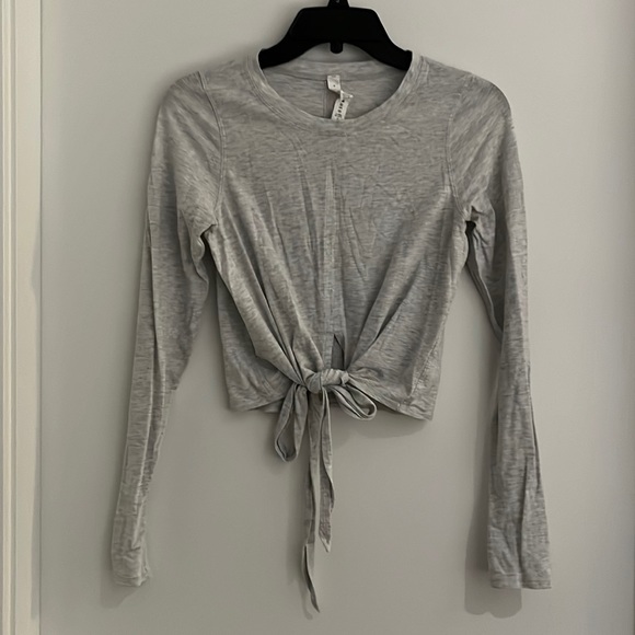 LULULEMON TIME TO RESTORE LONG SLEEVE HEATHER GRAY - Picture 3 of 7